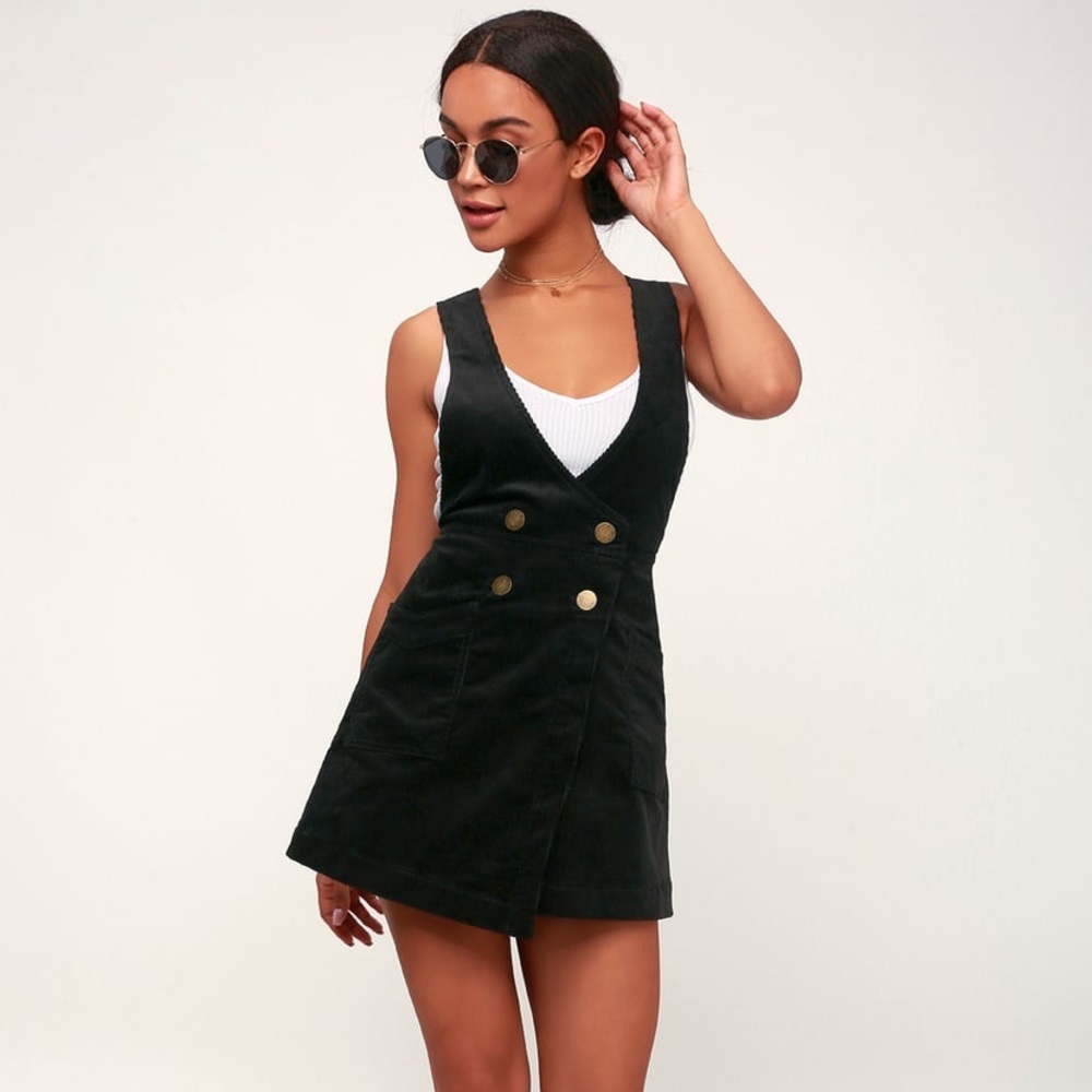 Free People Canyonlands Black Corduroy Jumper NEW